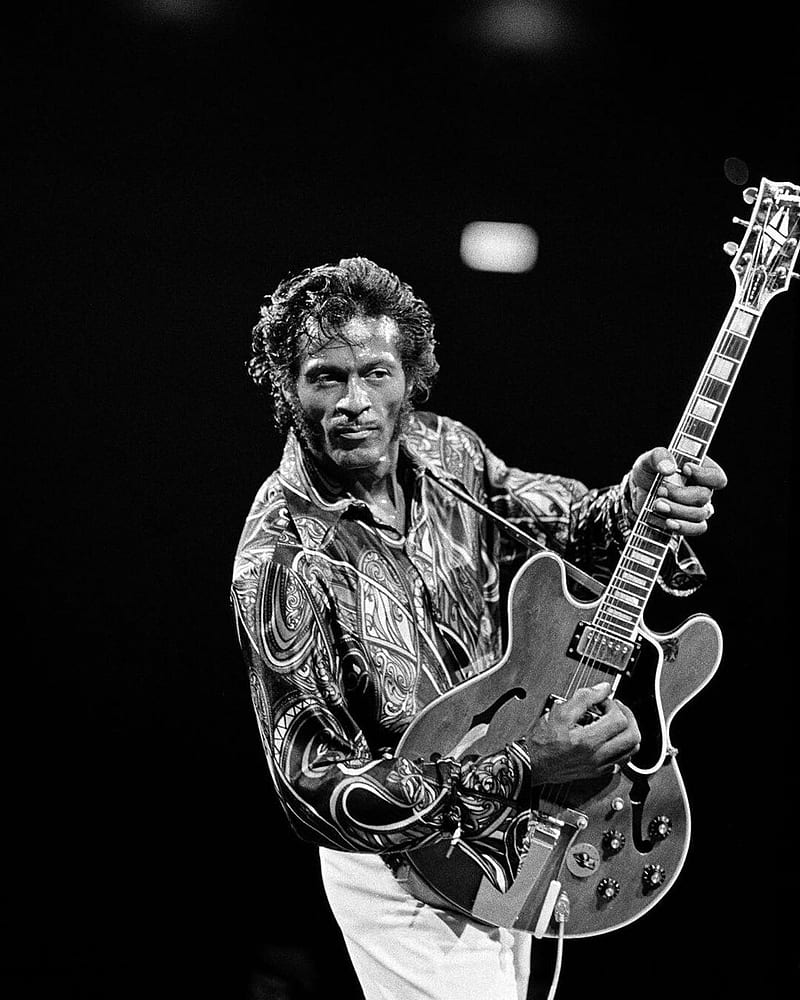 Chuck Berry, guitar, legend, rock, rock and roll, roll over, HD phone wallpaper