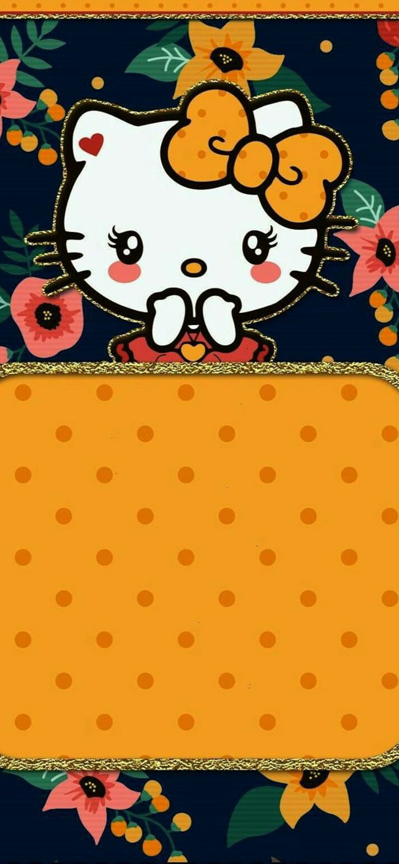 Hello kitty, orange, facial expression, HD phone wallpaper