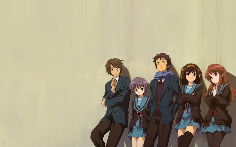 The Disapperance of Haruhi Suzumiya 2, anime, itsuki, kyon, mikuru, haruhi suzumiya, yuki, HD wallpaper
