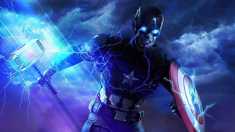 Captain America With Hammer And Shield , captain-america, superheroes, artist, artwork, digital-art, HD wallpaper