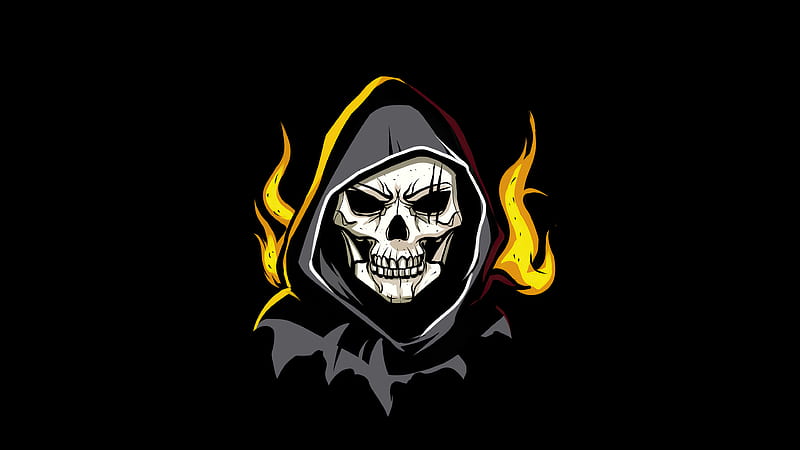 Grim Reaper Minimal Art , grim-reaper, skull, artist, artwork, digital-art, , minimalism, minimalist, dark, black, HD wallpaper