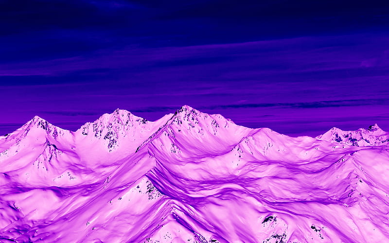 mountain peaks snowy peaks, abstract art, mountains, artwork, winter, HD wallpaper