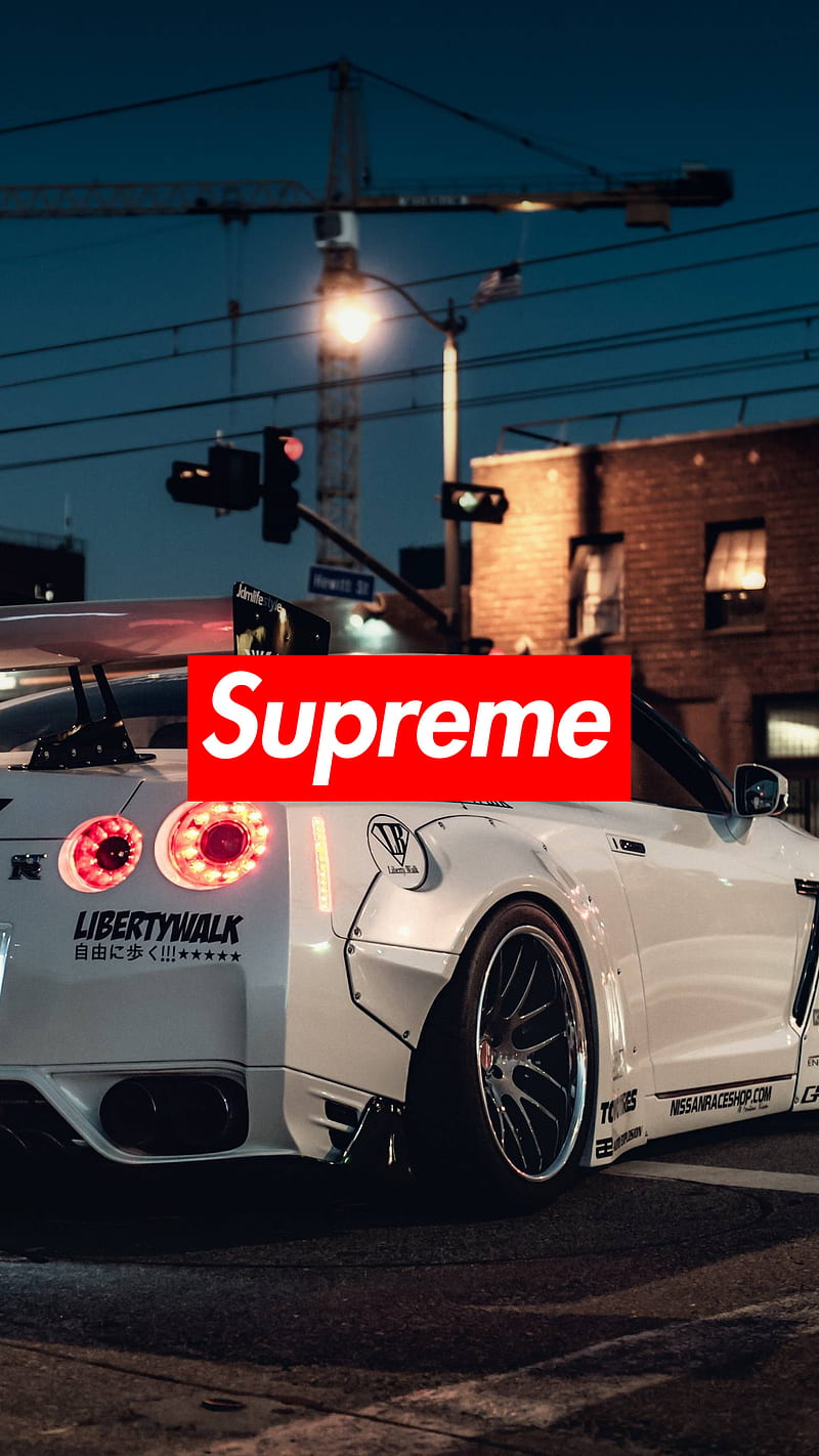 Supreme Nissan R35, auto, car, carros, gtr, liberty walk, logos, racing, HD  phone wallpaper