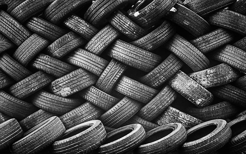 used car tires car tires, rubber wheels, tires texture, black background, macro, wheels textures, background with wheels, HD wallpaper