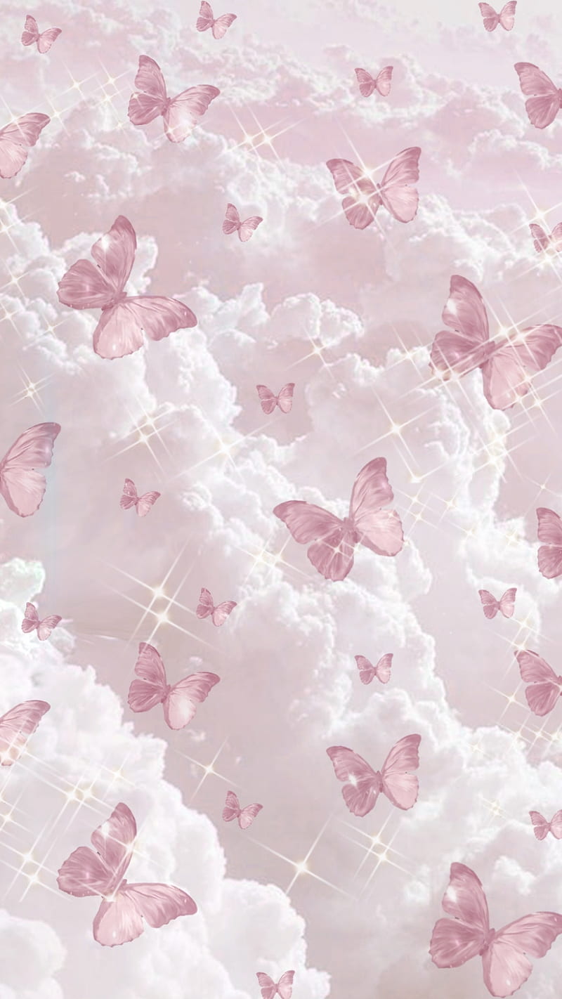 Pink butterflies with glitter  Pink butterfly Wallpaper Butterfly