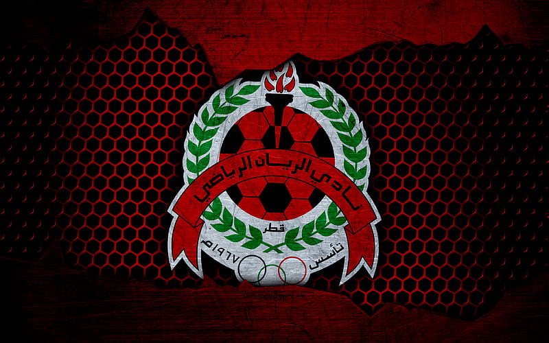 Al-Rayyan logo, Qatar Stars League, soccer, football club, Qatar, Doha, grunge, metal texture, Al-Rayyan FC, HD wallpaper