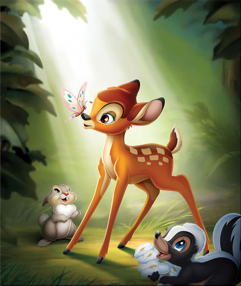 Bambi, ciervo bambi, dibujos animados, lindas, ciervos, diansy, thumper,  walt disney, Fondo de pantalla de teléfono HD | Peakpx