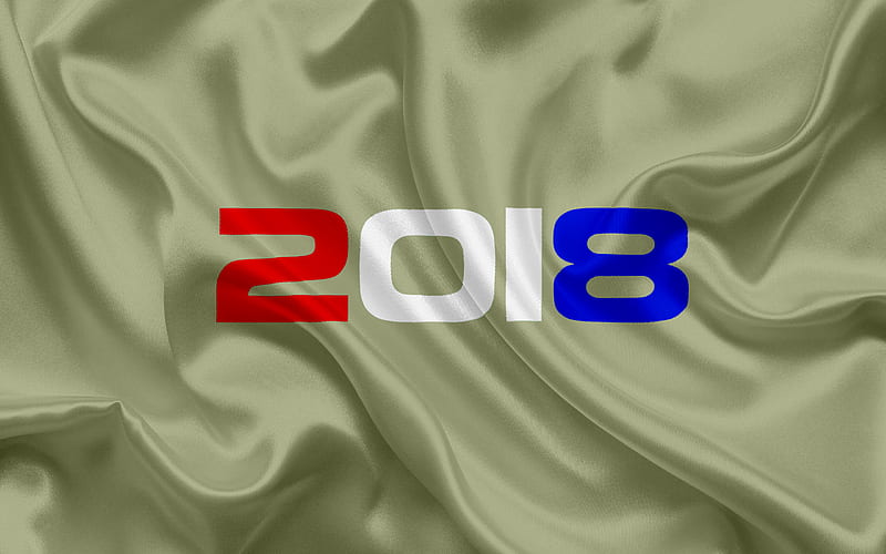 2018 Year, France, flag of France, 2018 concepts, the New Year, HD wallpaper