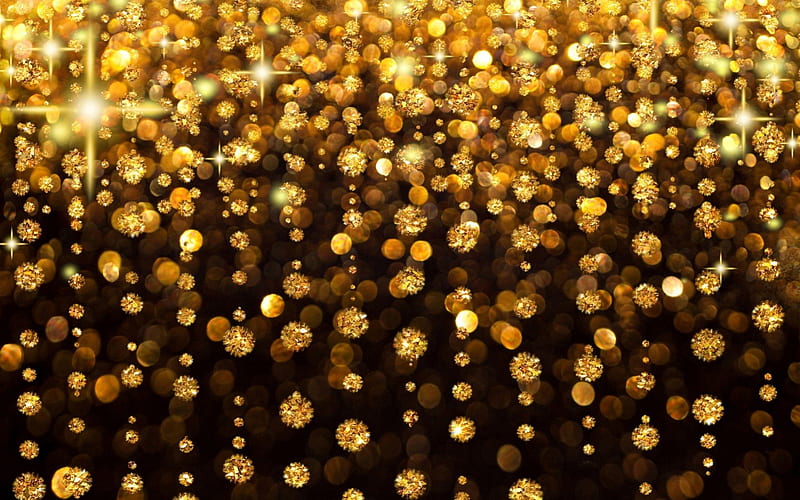 Gold texture, glow, christmas, holiday, glitter, background, shine, lights, jewelry, bokeh, gold, texture, rain, light, HD wallpaper