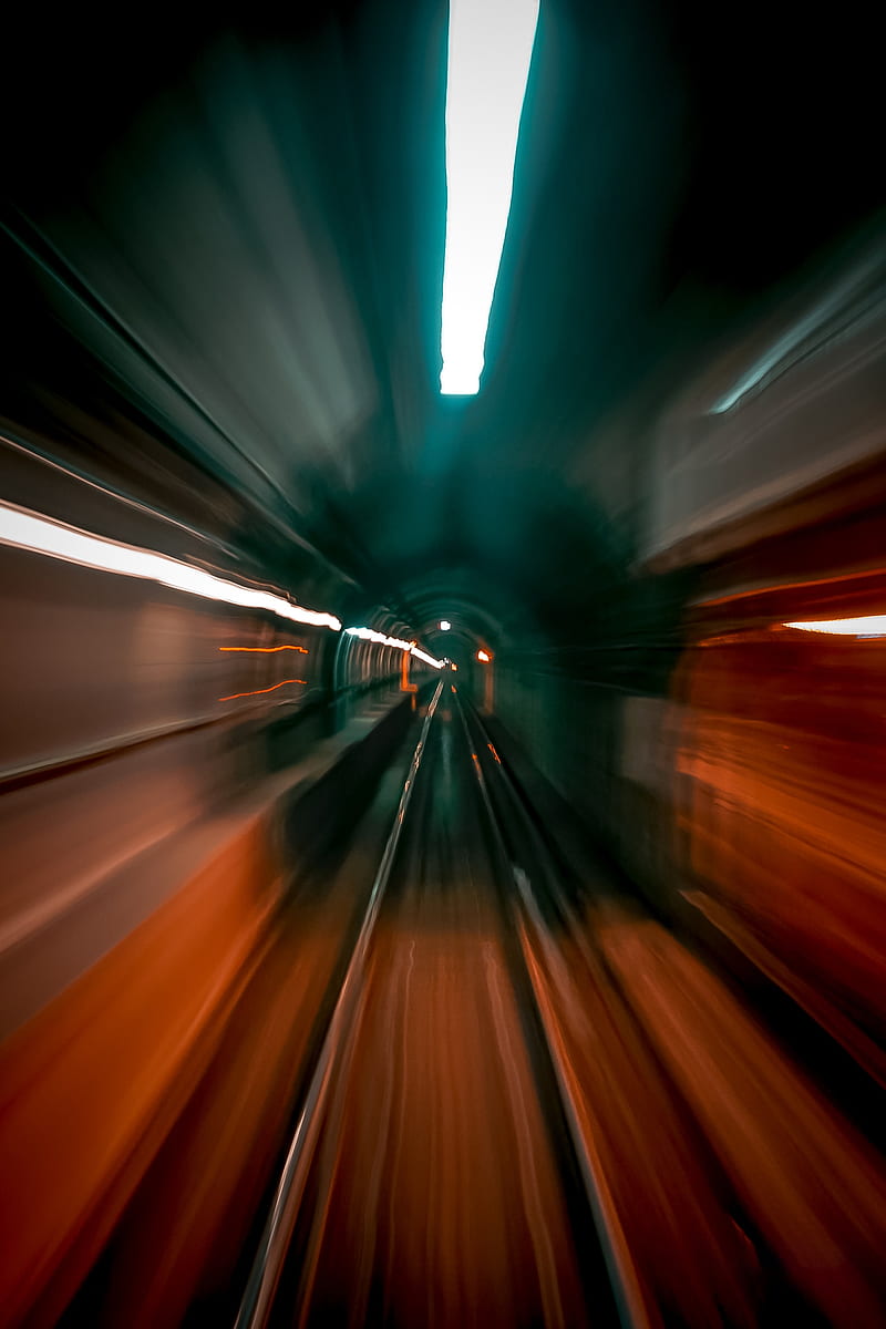 tunnel, blur, motion, long exposure, speed, HD phone wallpaper