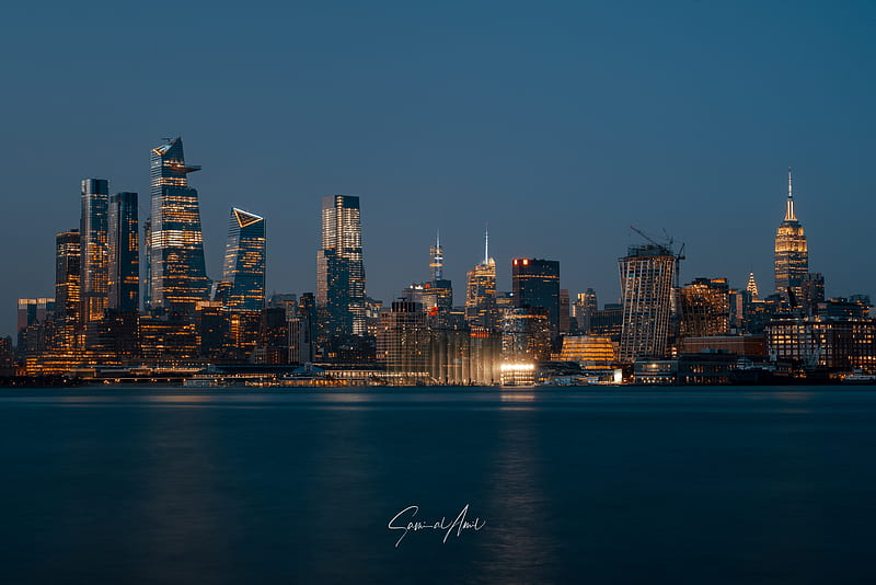 night city, buildings, architecture, panorama, new york, HD wallpaper