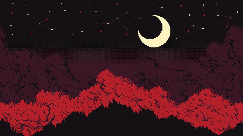 Moon Night PixelArt, HD wallpaper