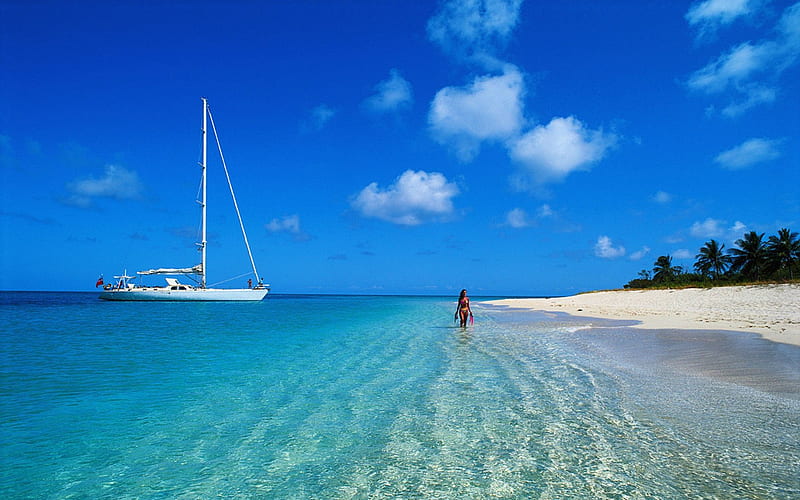 Mauritius Beach, Mauritius, island paradise, sailing, island, HD wallpaper