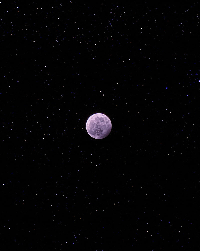 moon, stars, space, sky, dark, HD phone wallpaper