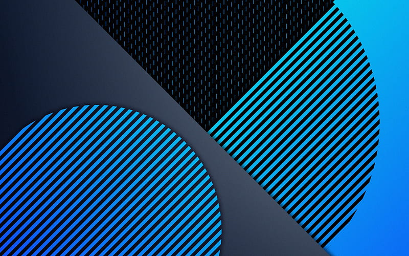 material design, lines, blue and gray, geometric shapes, lollipop, triangles, circle, creative, strips, geometry, blue background, HD wallpaper
