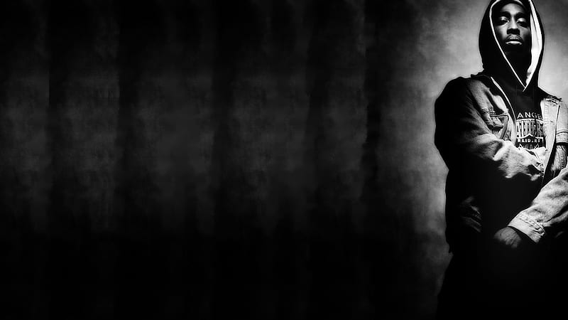 Tupac Shakur In Black Background Gangster, HD wallpaper
