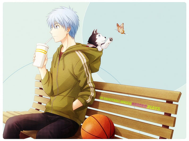 My Best Friend, boy, butterfly, anime, basketball, dog, HD wallpaper
