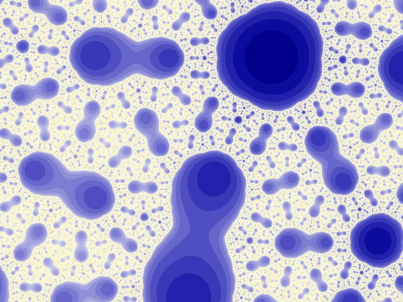Bacteria, abstract, blue, 3d and cg, HD wallpaper