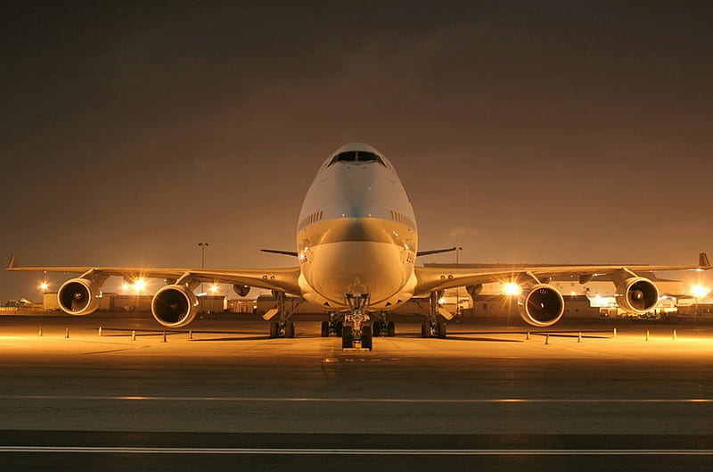 Boeing 747, 747, amazing, night, boeing, HD wallpaper