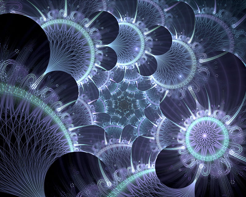 fractal, structure, glow, glare, abstraction, HD wallpaper