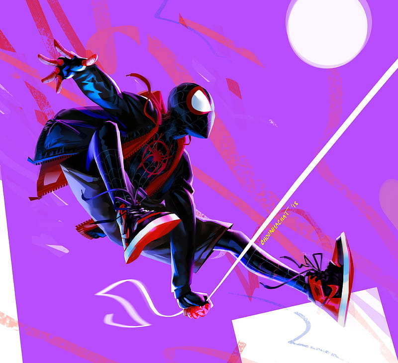 Spider-man: into the spider-verse, moon, animation, artwork, Movies, HD  wallpaper | Peakpx