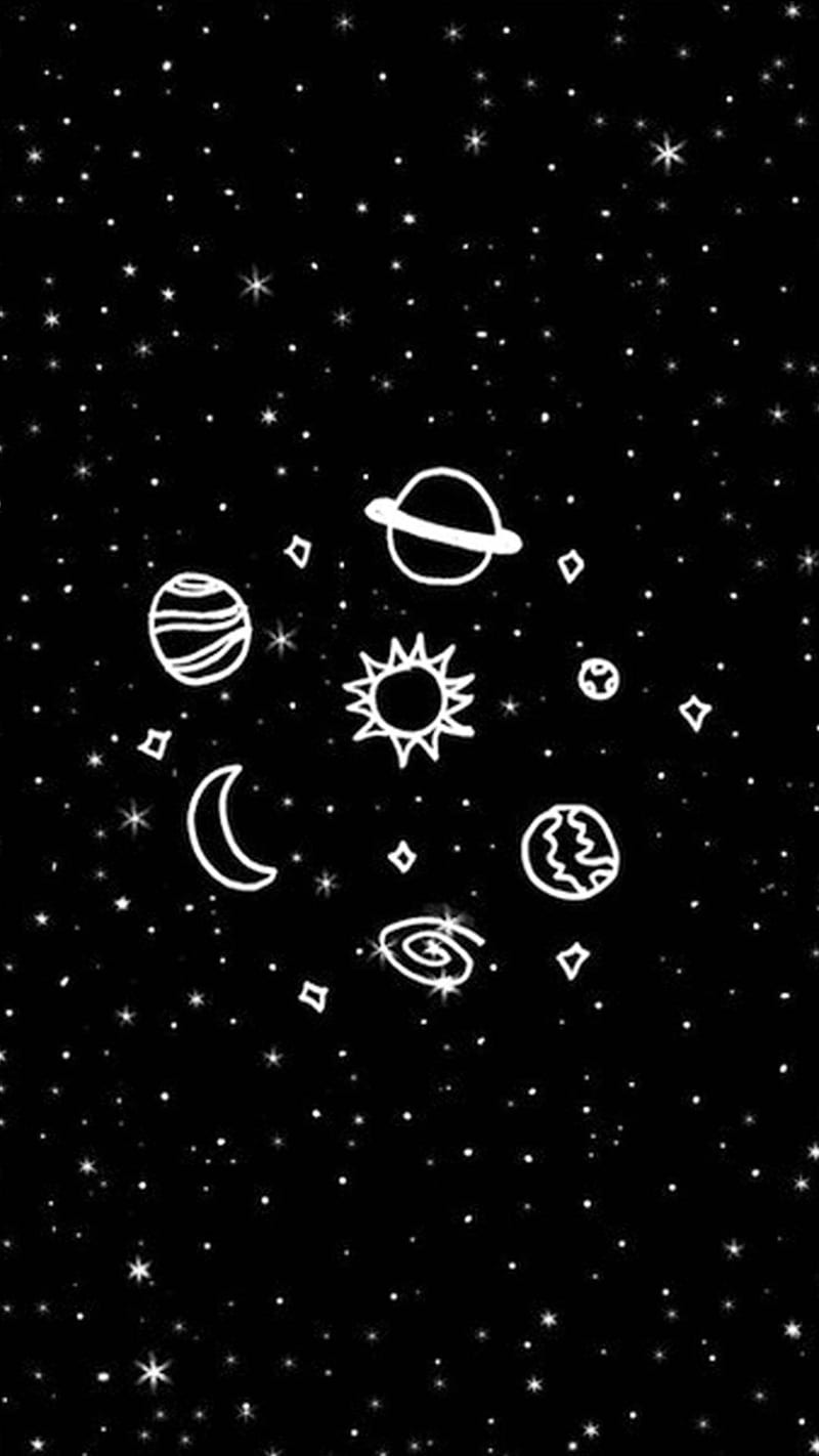 Lettering set about space. Names of planets and cosmic quotes. Hand drawn  alphabet and numbers 12667136 Vector Art at Vecteezy