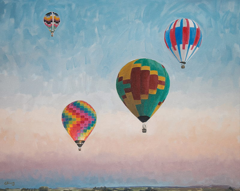 Air Balloons Digital Art , air-balloon, artist, artwork, digital-art, HD wallpaper