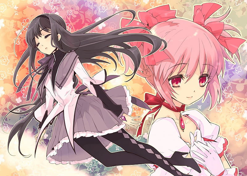 Akemi Homura & Kaname Madoka, mahou shoujo madoka magica, kaname madoka ...