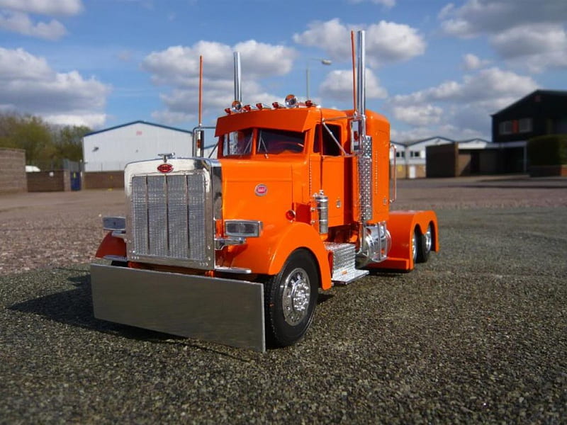 Orange Peterbilt, truck, big rig, peterbilt, semi, HD wallpaper | Peakpx