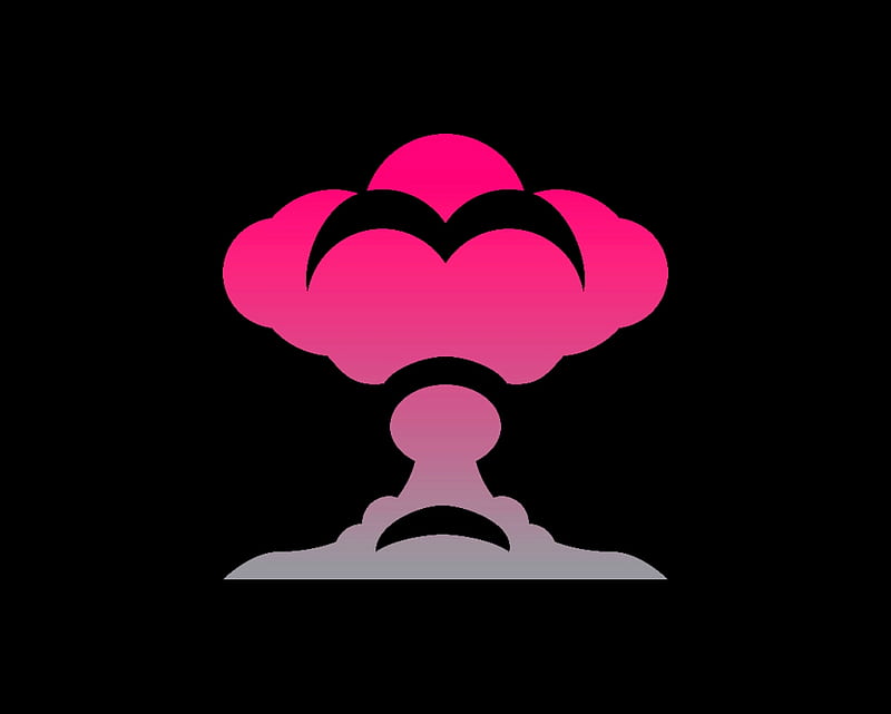 mushroom cloud, gizzzi, nuclear, gris, labrano, pink, HD wallpaper