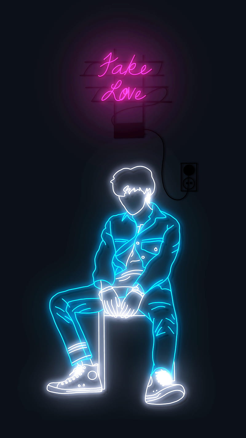 Fake Love Neon Sign, dark, emotion, fake, feeling, light, love, neon, sad,  sign, HD phone wallpaper | Peakpx