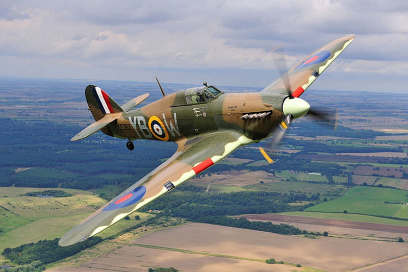 Hawker Hurricane Mk II a fighter, WW2, BBMF, RAF, fighter, Hurricane, Hawker, HD wallpaper