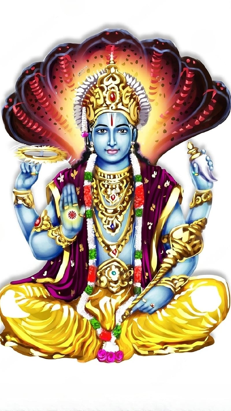 Vishnu , Oil Painting Art, lord, god, hari narayana, HD phone wallpaper