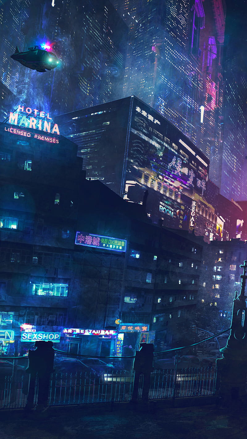 cyberpunk, artwork, street, futuristic, dark, science fiction, dystopic, HD phone wallpaper