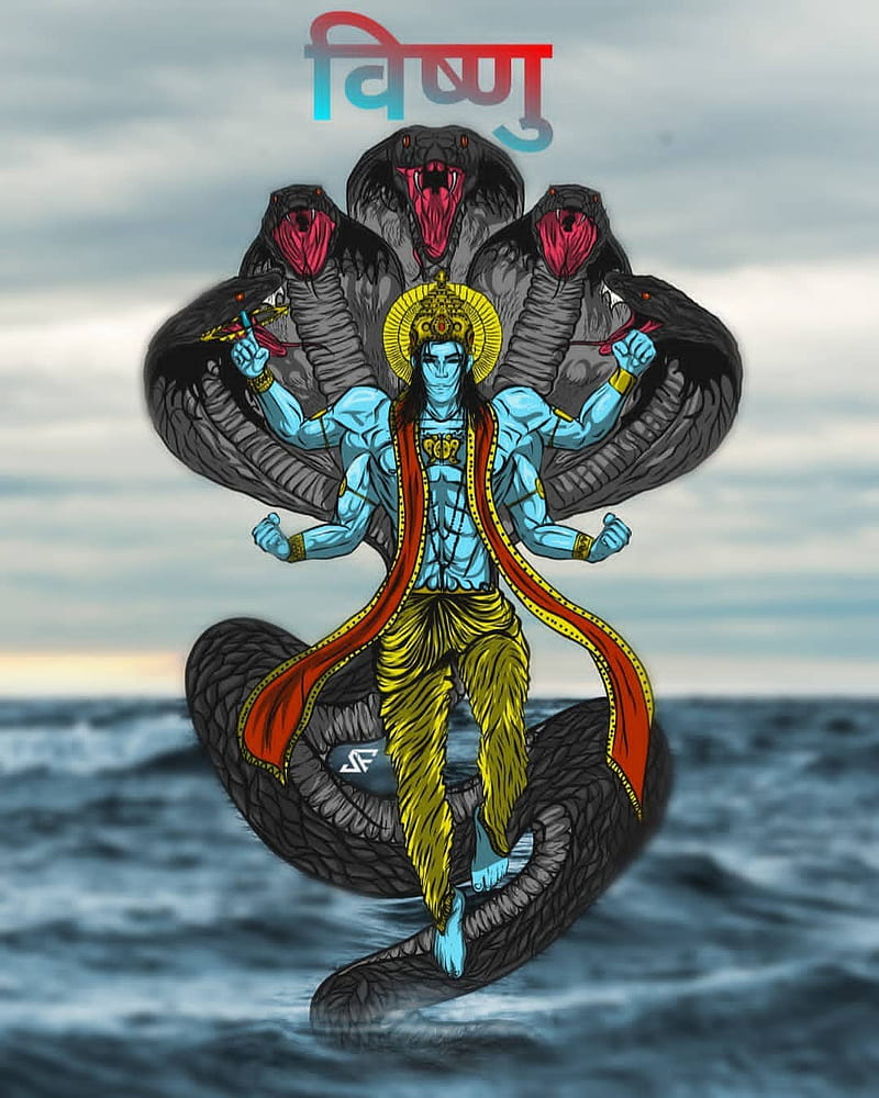 Lord Vishnu , hindu, hindu god, hindustan, india, indian god, lord vishnu, HD phone wallpaper