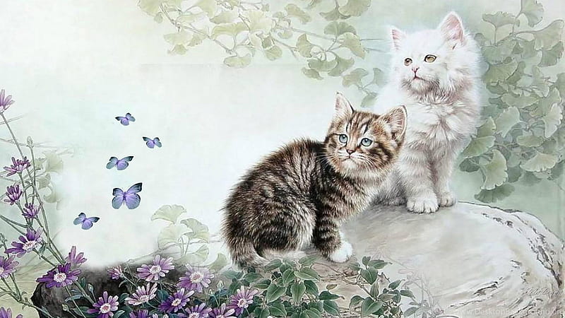 Cats, Schmetterling, Zwei, Deutschland, HD wallpaper