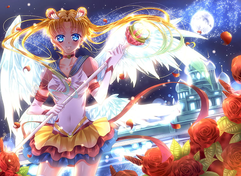 Sailor Moon, pretty, female, lovely, bonito, soft, roses, woman, sweet, moon,  HD wallpaper | Peakpx