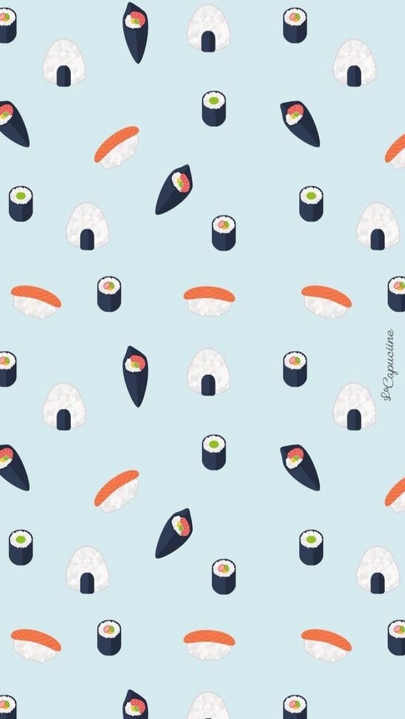 Sushi Patterns, california rolls, food, HD phone wallpaper