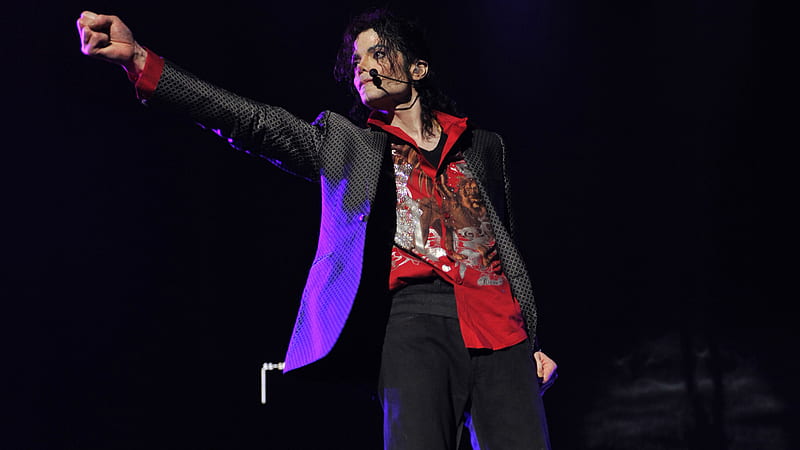 Michael Jackson With Black Coat And Purple Light Shade Michael Jackson, HD wallpaper