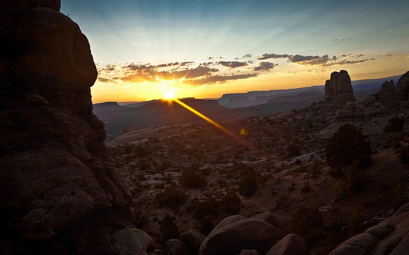 canyon sunrise-Amazing desert scenery, HD wallpaper