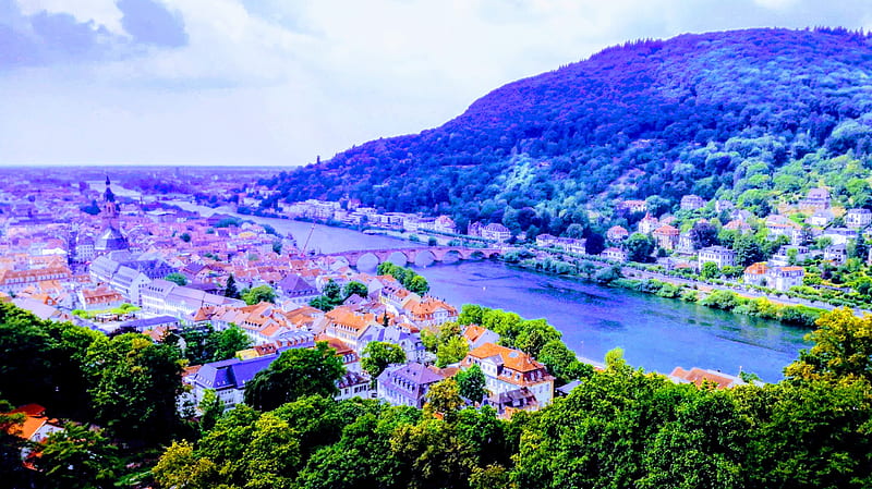 Heidelberg, lakes, mountains, HD wallpaper