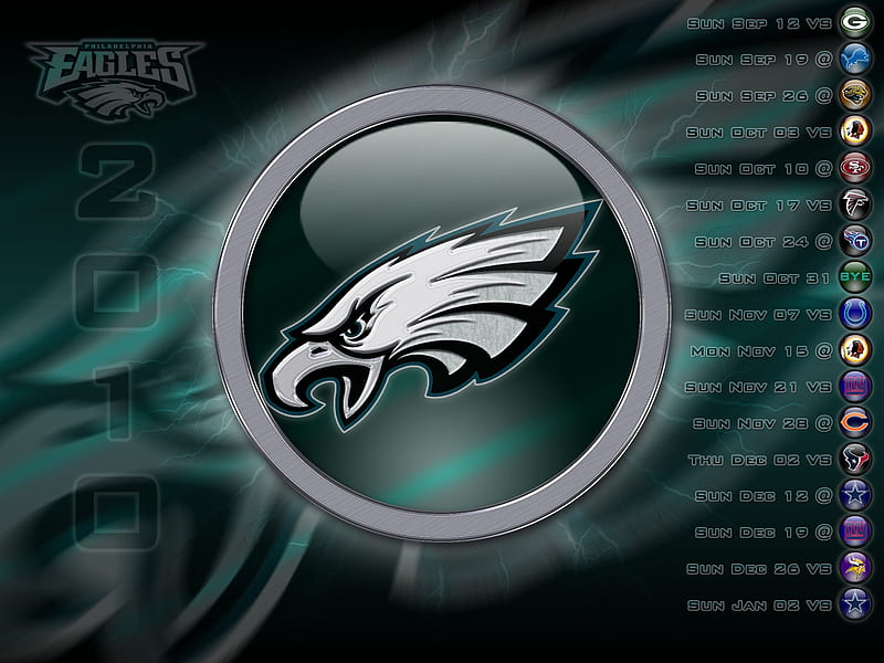 Philadelphia Eagles 2010 w/sched, eagles, 2010 philadelphia, HD wallpaper