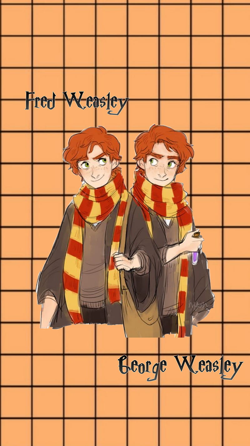 Fred and George Weasley Aesthetic iPhone Wallpaper now available on my