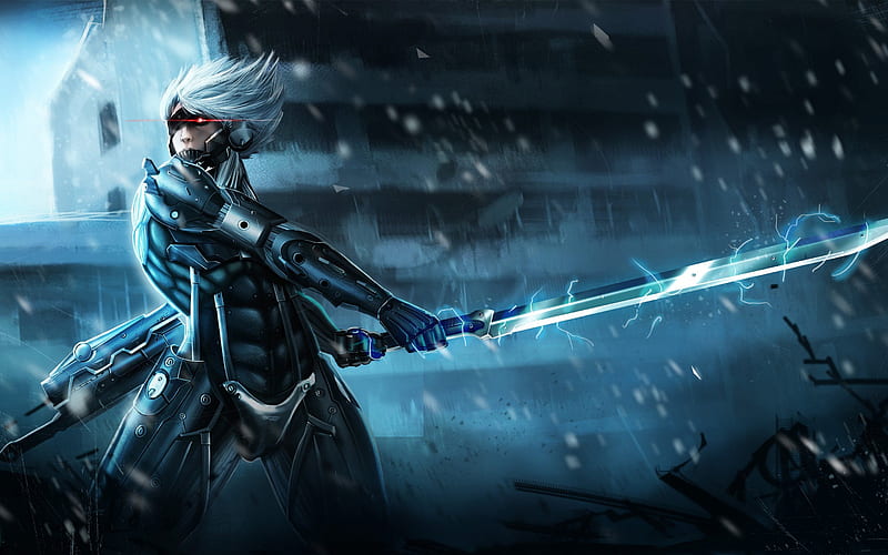 Raiden, protagonist, sword, manga, Metal Gear, HD wallpaper