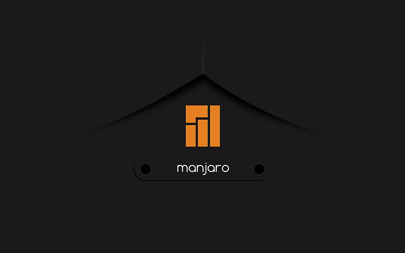 Linux Manjaro logo, stylish gray background, emblem, Manjaro, Arch Linux, Linux, HD wallpaper