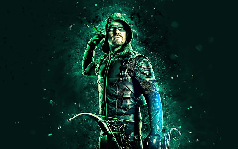 Green Arrow green neon lights, superheroes, DC Comics, Oliver Queen, Green  Arrow, HD wallpaper | Peakpx
