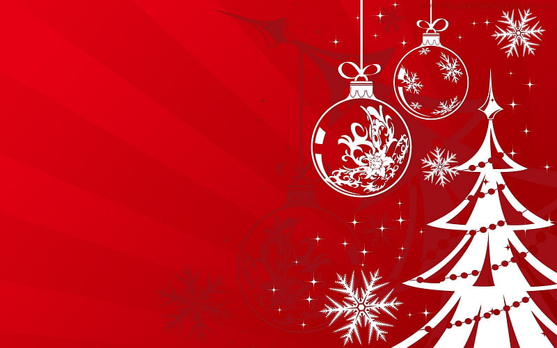 Happy Holidays, red, tree, snowflakes, chirstmas, white, HD wallpaper |  Peakpx