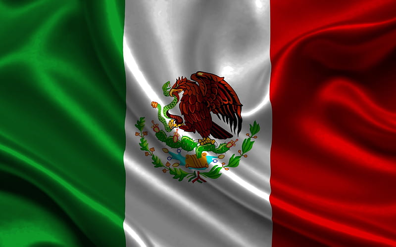 Mexican flag silk, flag of Mexico, flags, Mexico flag, HD wallpaper