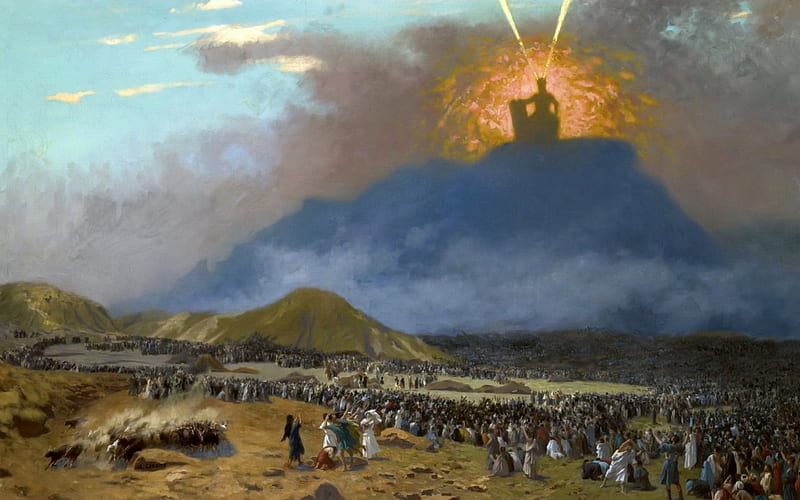 Moses on Mount Sinai, Old Testament, mount Sinai, people, God, Moses, nation, HD wallpaper