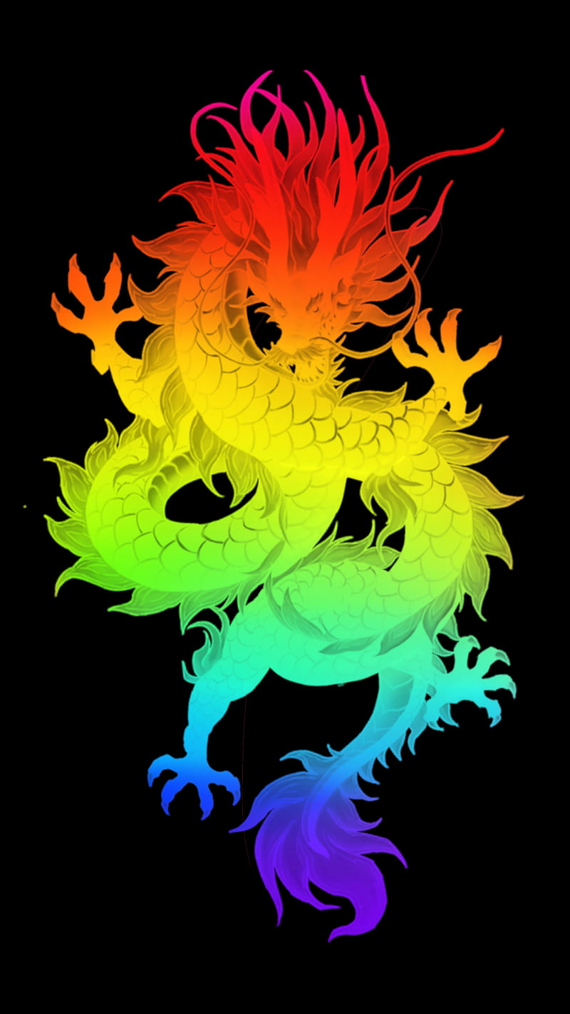 rainbow dark dragon wallpaper